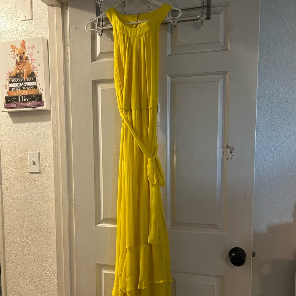 Calvin Klein Bright Yellow Sleeveless Maxi Dress